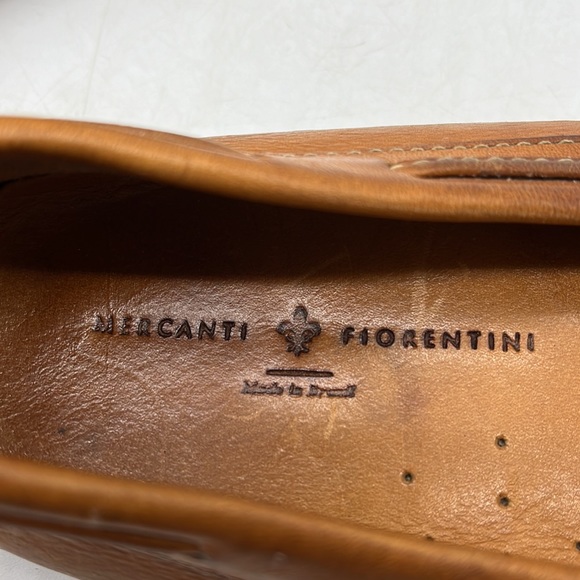 Mercanti Fiorentini Brown Leather Driving Moccasins Size 7 - Picture 7 of 8